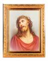  ECCE HOMO IN A FINE DETAILED SCROLL CARVINGS ANTIQUE GOLD FRAME 